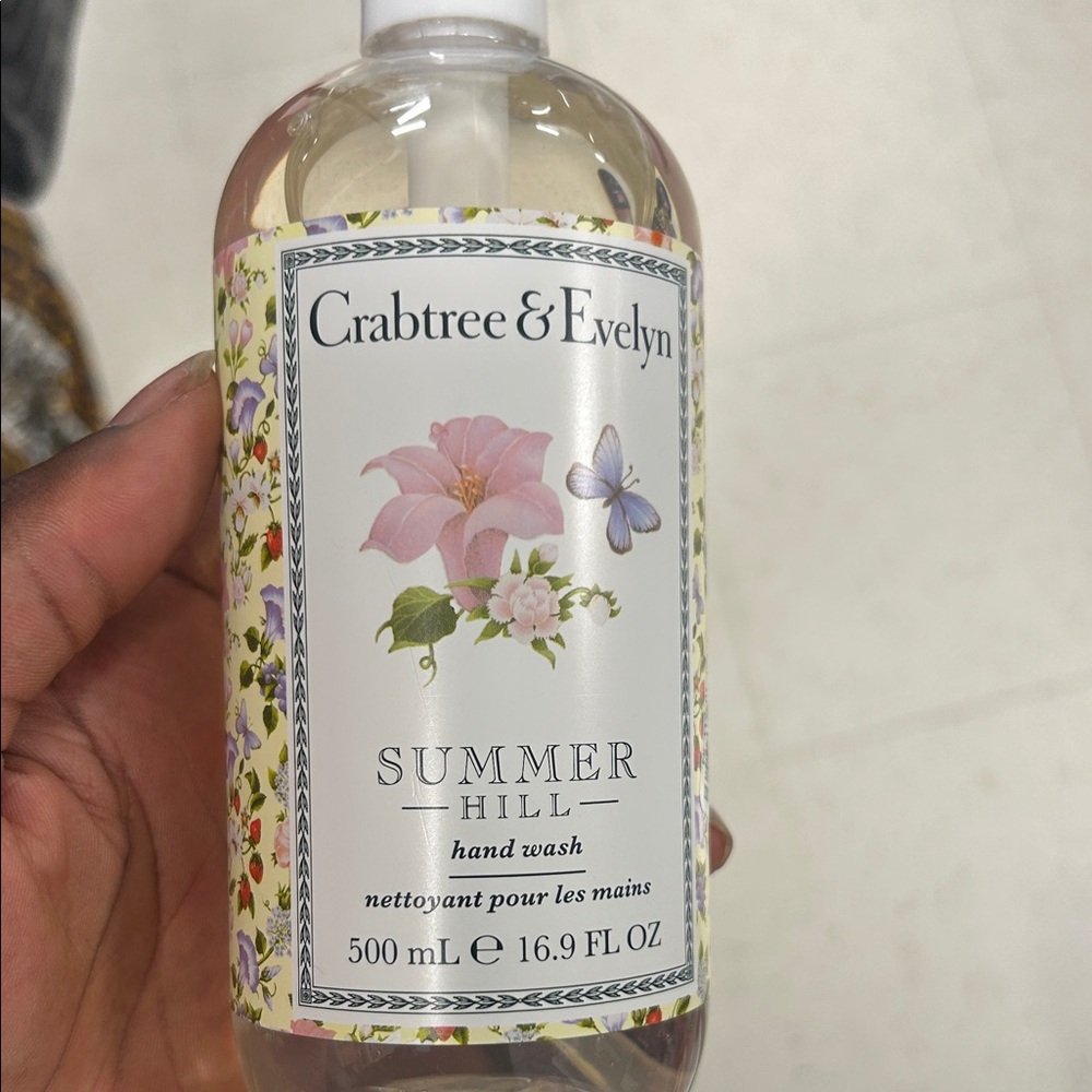 Crabtree & Evelyn Summer Hill Hand Wash - Pink and Yellow Floral